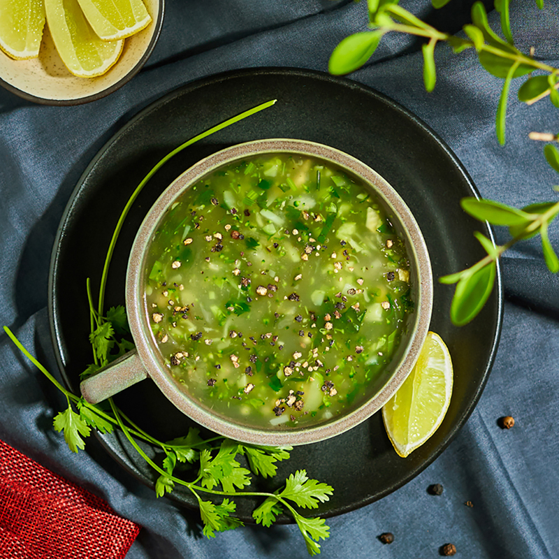 Half Lemon Pepper Coriander Soup